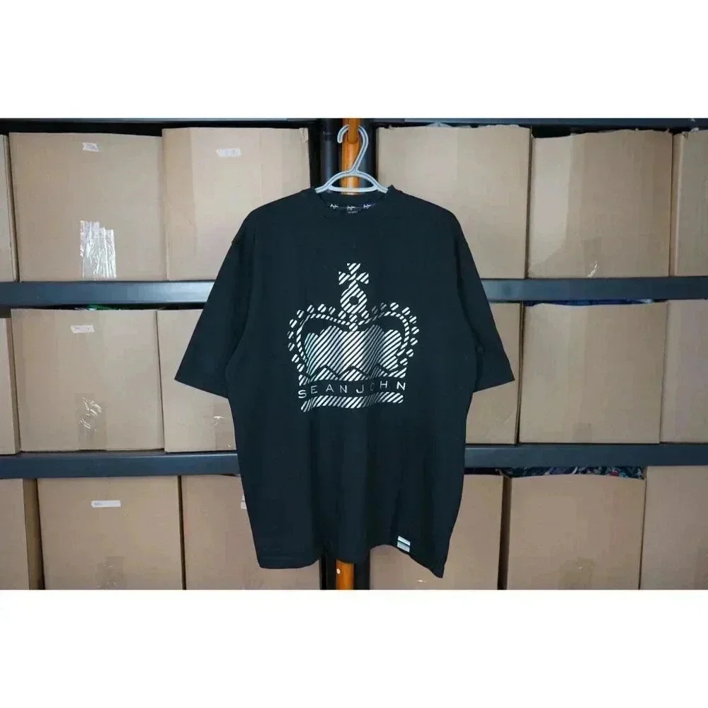 Y2K Sean John Black/Silver Graphic XL #390
